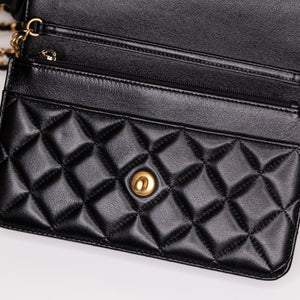 CHANEL 25A PEARL CRUSH WALLET ON CHAIN LAMBSKIN LEATHER GHW (MICROCHIP)