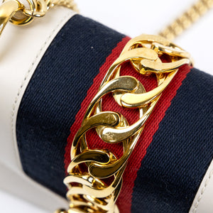 GUCCI MINI SYLVIE CALFSKIN WHITE GHW