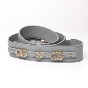 CHRISTIAN DIOR MY ABC DIOR SMALL LADY DIOR LAMBSKIN GRAY STONE GHW