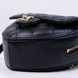 CHANEL 22S HEART BELT BAG LAMBSKIN LEATHER BLACK LGHW