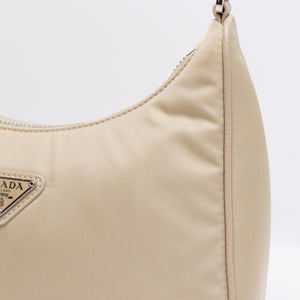 PRADA RE-EDDITION 2005 RE-NYLON SAFFIANO MINI BAG BEIGE SHW