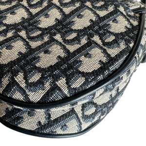 CHRISTIAN DIOR MINI SADDLE BLUE OBLIQUE GHW
