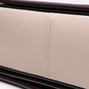 CELINE FRAME BAG CALFSKIN BROWN / WHITE GHW