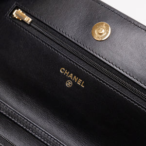 CHANEL 25K HANDLE WALLET ON CHAIN CAVIAR LEATHER BLACK GHW (MICROCHIP)
