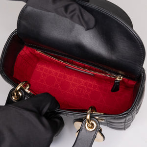 CHRISTIAN DIOR MY ABC DIOR SMALL LADY DIOR LAMBSKIN BLACK GHW