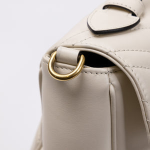 GUCCI GG MARMONT TOP HANDLE BAG LEATHER WHITE GHW
