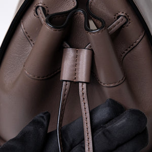 LOEWE MINI HAMMOCK DRAWSTRING BAG GRAINED CALF SKIN DARK TAUPE SHW