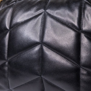 SAINT LAURENT PUFFER BAG MEDIUM BLACK NAPPA LEATHER GHW