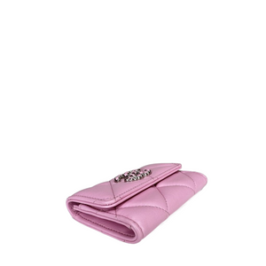 CHANEL CF CARD HOLDER PINK LAMBSKIN