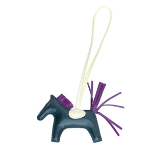 HERMES RODEO PM BAG CHARM VERT CYPRES/MAUVE PALE STAMP W
