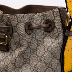 GUCCI GG SUPREME DRAWSTRING BUCKET BACKPACK CANVAS MULTICOLOR GHW