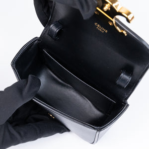 CELINE MINI CLAUDE BAG CALFSKIN LEATHER BLACK GHW