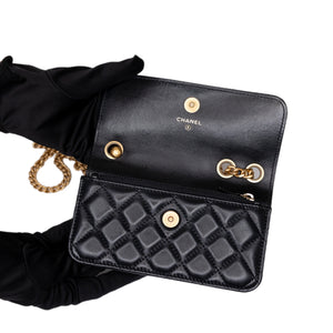 CHANEL 22K MINI WALLET ON CHAIN GHW (MICROCHIP)