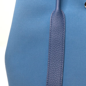 HERMES GARDEN PARTY 30 CANVAS / NEGONDA LEATHER BLUE AGATE SHW STAMP Z