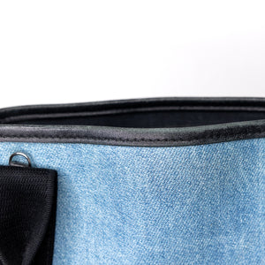 BALENCIAGA NAVY CABAS SMALL TOTE IN BLUE COATED CANVAS