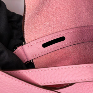 HERMES PICOTIN 18 LOCK BAG CLEMENCE 3Q ROSE SAKURA STAMP W SHW