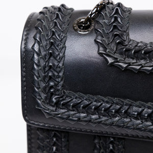 BVLGARI SERPENTI FOREVER SHOULDER BAG BLACK CALF SKIN