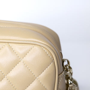 CHANEL CAMERA BAG WITH TASSEL BEIGE SHW
