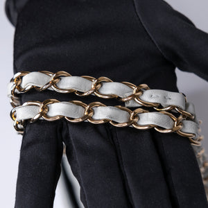 CHANEL SMALL CLASSIC DOUBLE FLAP LIGHT GREY LAMBSKIN LGHW