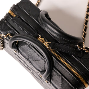CHANEL 22B SMALL VANITY CASE CALFSKIN BLACK GHW