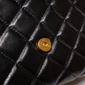 CHANEL 23K SLING SMALL FLAP BAG BLACK CALFSKIN LEATHER GHW