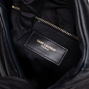 SAINT LAURENT PUFFER BAG TOY BLACK NAPPA LEATHER GHW