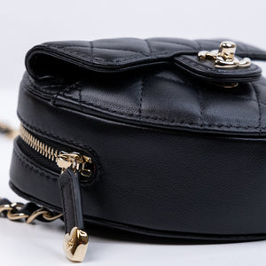 CHANEL 22S HEART BELT BAG LAMBSKIN LEATHER BLACK LGHW