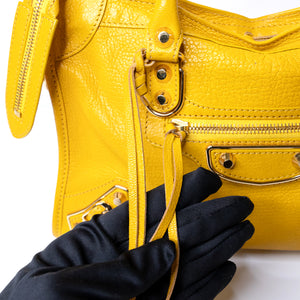 BALENCIAGA SMALL CLASSIC CITY CROSSBODY BAG YELLOW GHW