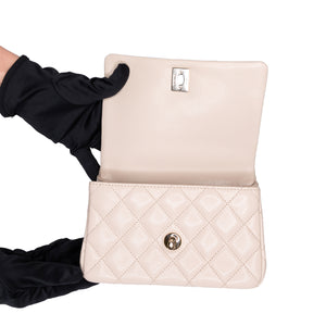 CHANEL 25S MINI COCO CRUSH HANDLE BAG CAVIAR BEIGE LGHW(MICROCHIP)