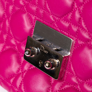 CHRISTIAN DIOR MISS DIOR SHOULDER BAG LAMBSKIN HOT PINK
