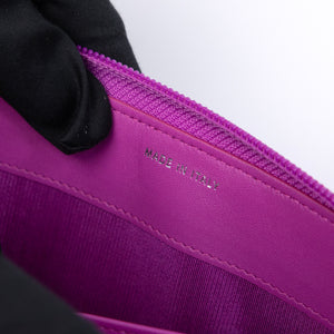 CHANEL BOY ZIP WALLET LAMBSKIN LEATHER PURPLE PINK SHW