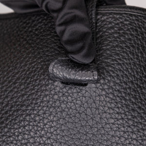 HERMES EVELYN 29 CLEMENCE LEATHER BLACK SHW STAMP SQUARE N