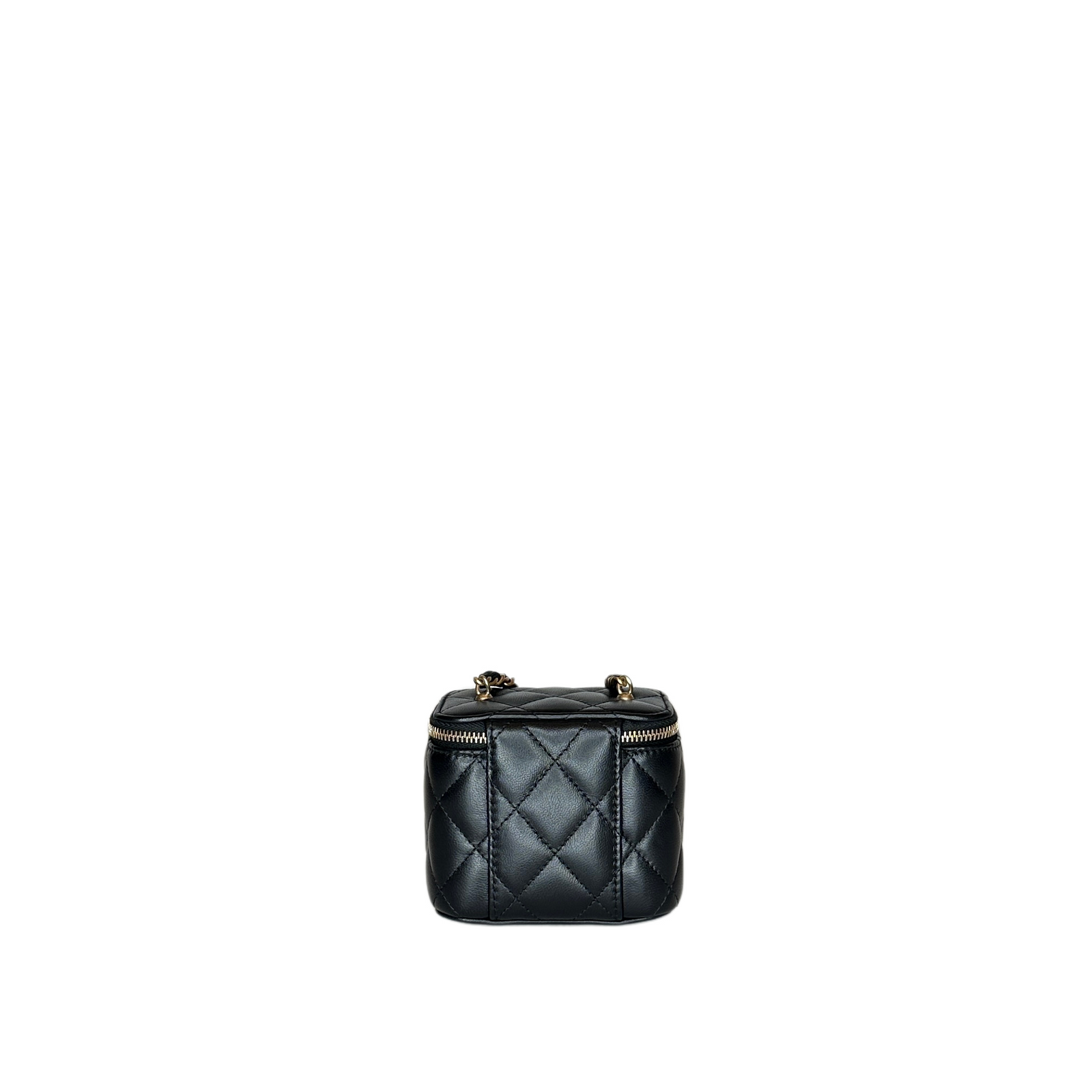 CHANEL MINI VANITY CASE WITH CHAIN BLACK CAVIAR GHW