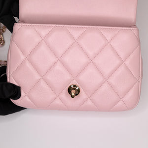 CHANEL 25P TOP HANDLE MINI FLAP BAG （MICROCHIP)