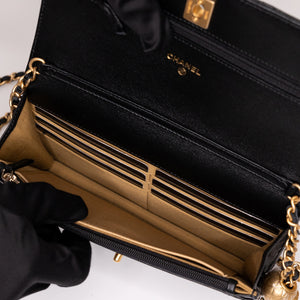 CHANEL 25A PEARL CRUSH WALLET ON CHAIN LAMBSKIN LEATHER GHW (MICROCHIP)