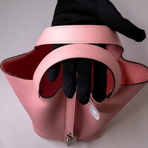 HERMES PICOTIN 18 LOCK BAG CLEMENT 3Q ROSE SAKURA GHW STAMP K