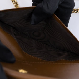 GUCCI HORSEBIT 1955 WALLET ON CHAIN GG SUPREME CANVAS BEIGE/DARK BROWN GHW