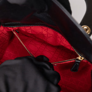 CHRISTIAN DIOR MY ABC DIOR SMALL LADY DIOR LAMBSKIN BLACK GHW