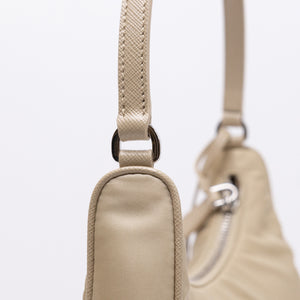 PRADA RE-EDDITION 2005 RE-NYLON SAFFIANO MINI BAG BEIGE SHW