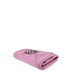 CHANEL CF CARD HOLDER PINK LAMBSKIN