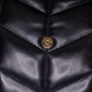 SAINT LAURENT PUFFER BAG MEDIUM BLACK NAPPA LEATHER GHW