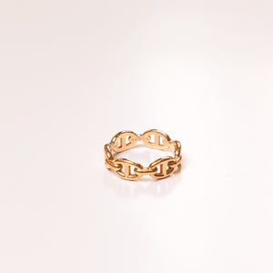 HERMES SIZE 53 CHAINE D’ANCRE ENCHAINEE PM RING SMALL MODEL ROSE GOLD