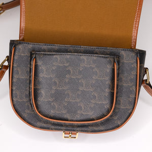 CELINE FLOCO BAG IN TRIOMPHE CANVAS GHW