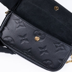 LOUIS VUITTON IVY WALLET ON CHAIN MONOGRAM EMPREINTE LEATHER BLACK GHW