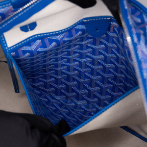 GOYARD ARTOIS GM TOTE BAG GOYARDINE CANVAS/CALFSKIN BLUE SHW