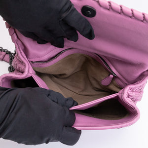 BOTTEGA VENETA OLIMPIA BAG LAVENDER PURPLE BLACK HARDWARE