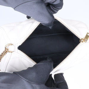 SAINT LAURENT SADE TUBE SHOULDER BAG MINI WHITE GHW