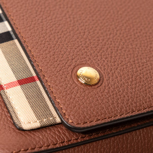 BURBERRY NOTE CROSS-BODY BAG CALFSKIN / CANVAS GHW