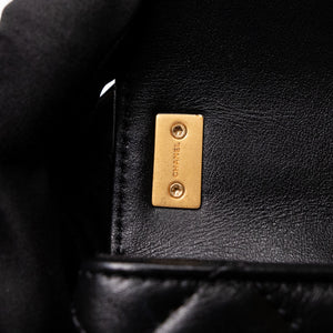 CHANEL 23K SLING SMALL FLAP BAG BLACK CALFSKIN LEATHER GHW