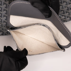 GOYARD SAINT LOUIS PM TOTE GOYARDINE CANVAS / CALFSKIN GREY SHW